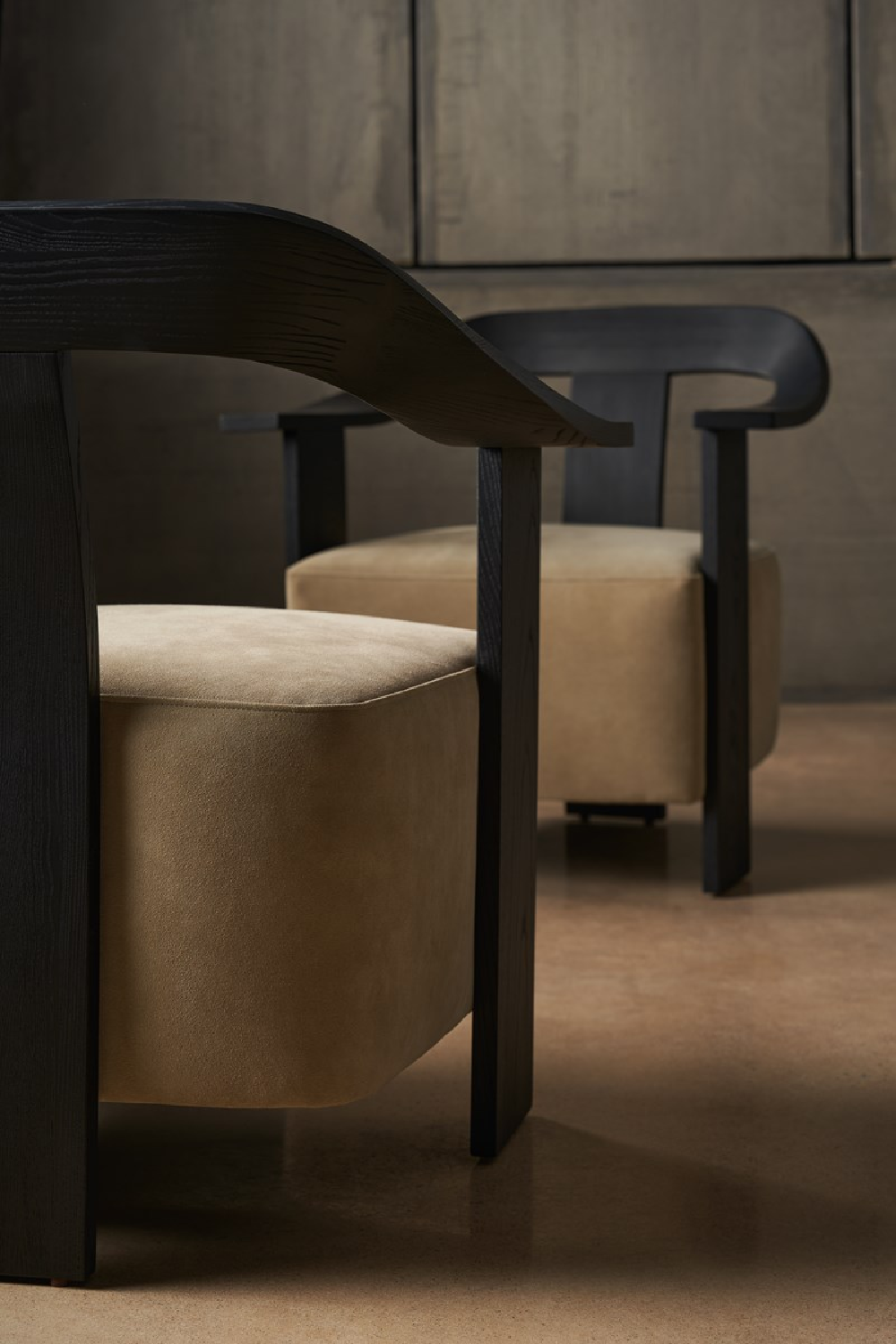 Brown Suede Seat Accent Chair | Caracole Luca | Oroa.com