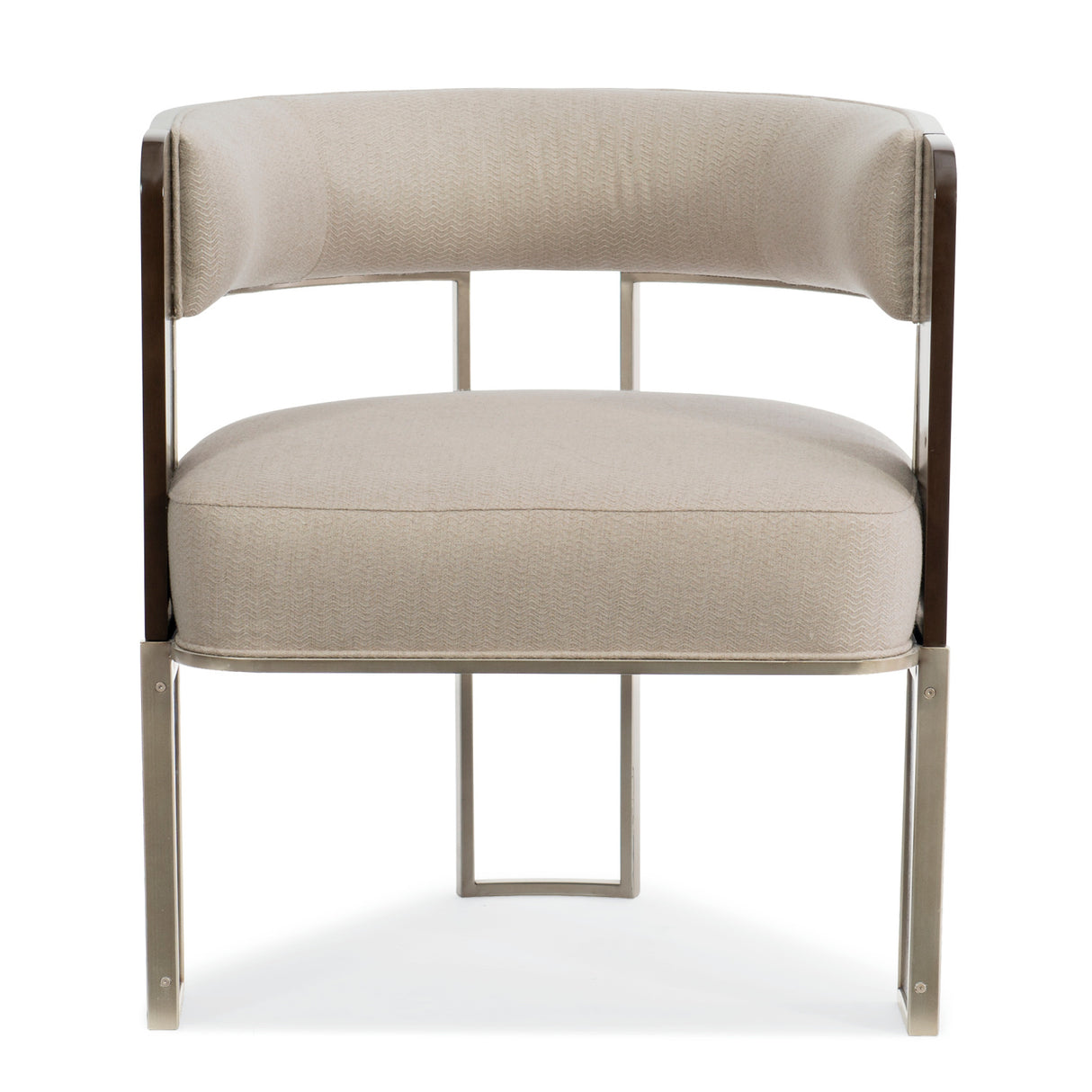 Cream Curved Modern Accent Chair – Streamliner – side view