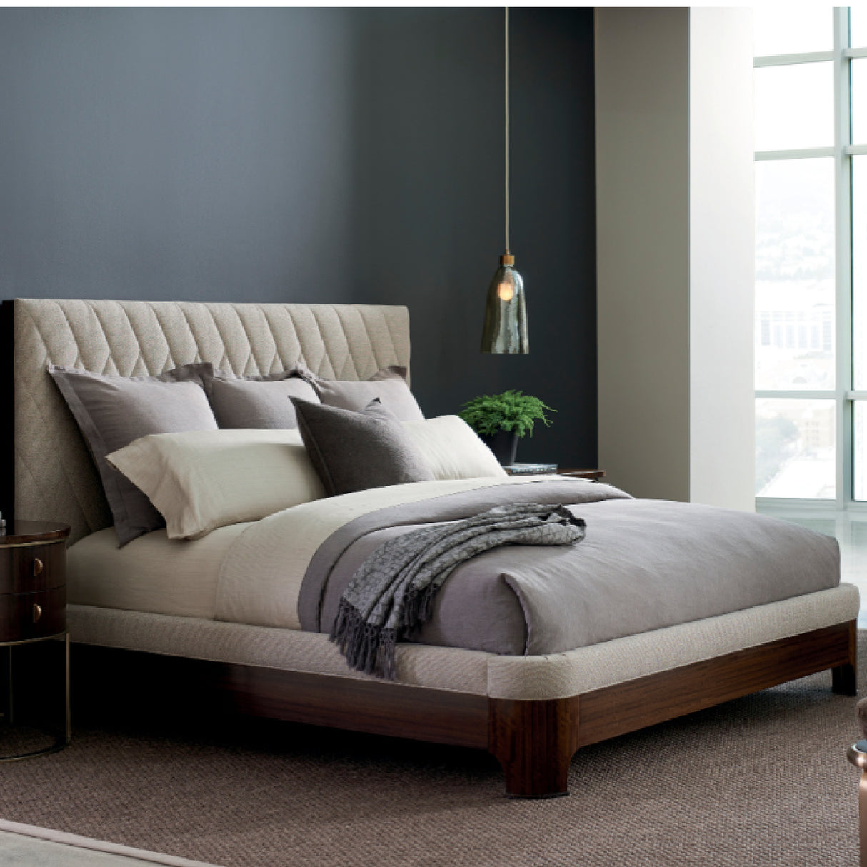 Neutral-Toned Quilted Bed | Oroa.com