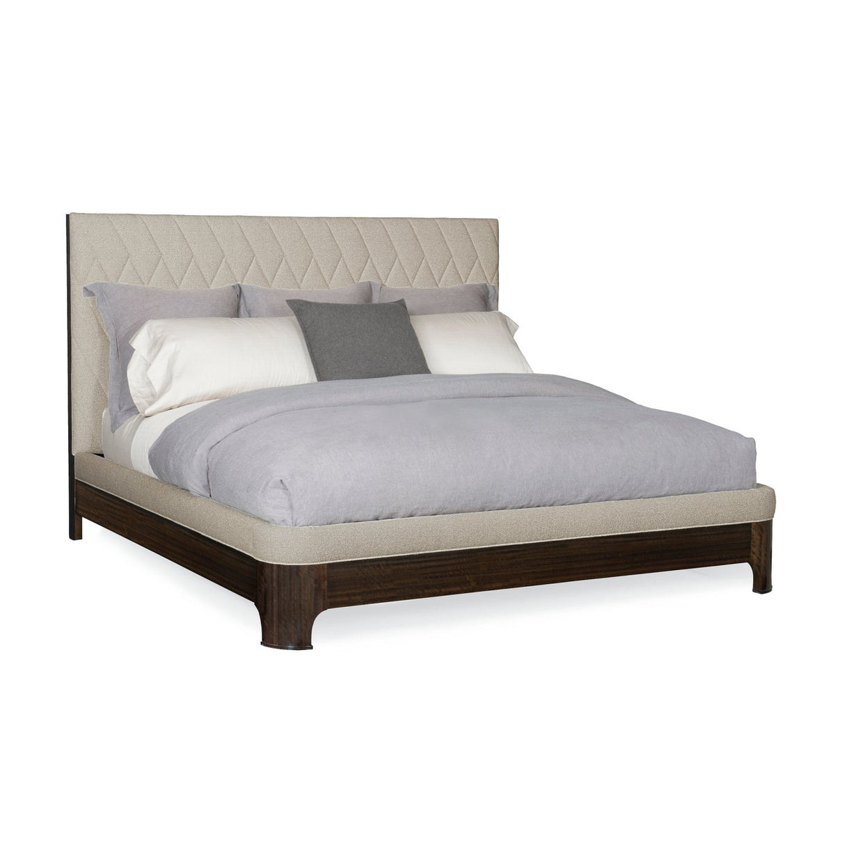 Neutral-Toned Quilted Bed – Moderne – side view