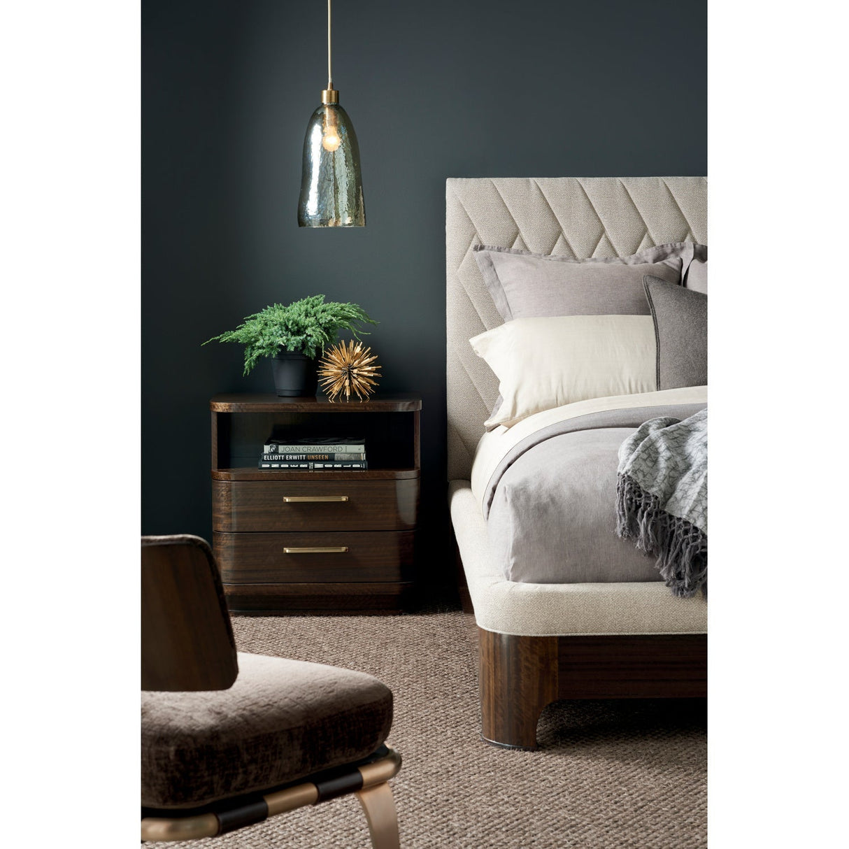 Neutral-Toned Quilted Bed – Moderne – alternate view 6