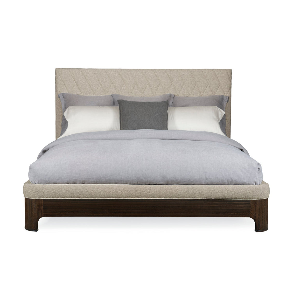 Neutral-Toned Quilted Bed – Moderne – front view