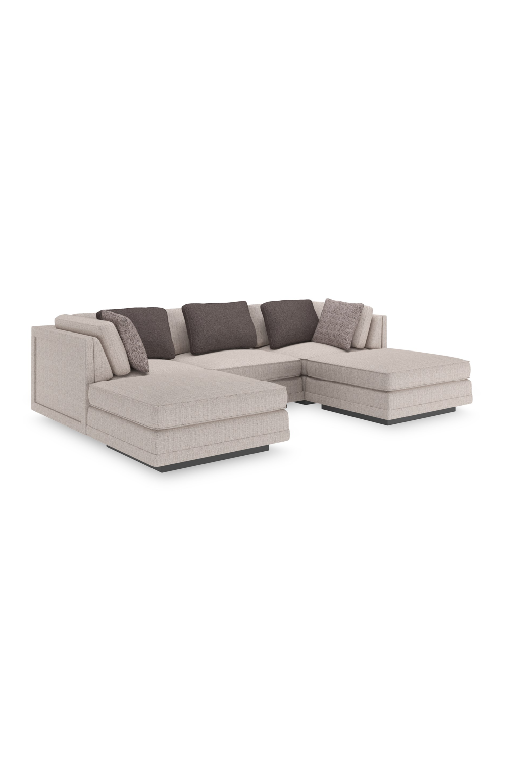 Beige Woven Ottoman | Caracole Fusion | Oroa.com
