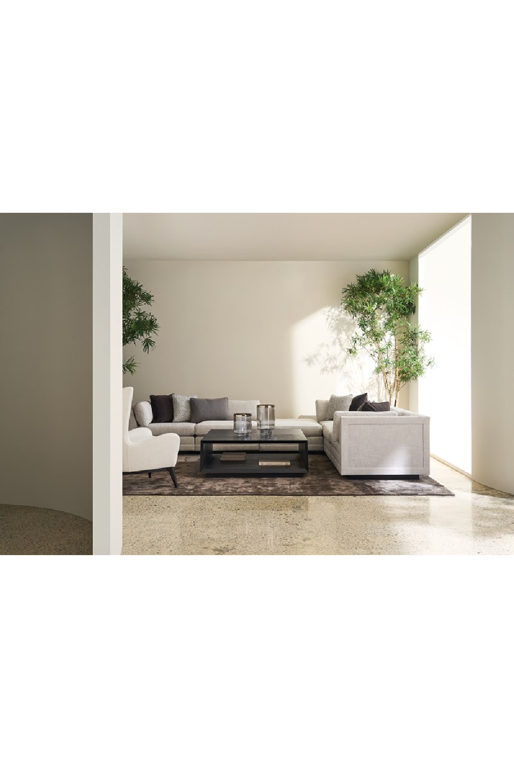 Beige Armless Chair | Caracole Fusion | Oroa.com