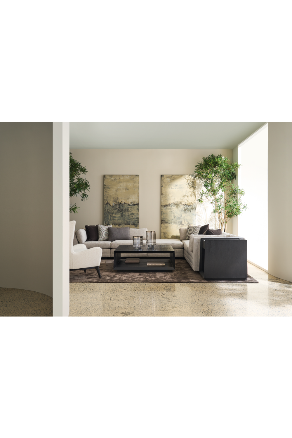 Beige Armless Chair | Caracole Fusion | Oroa.com