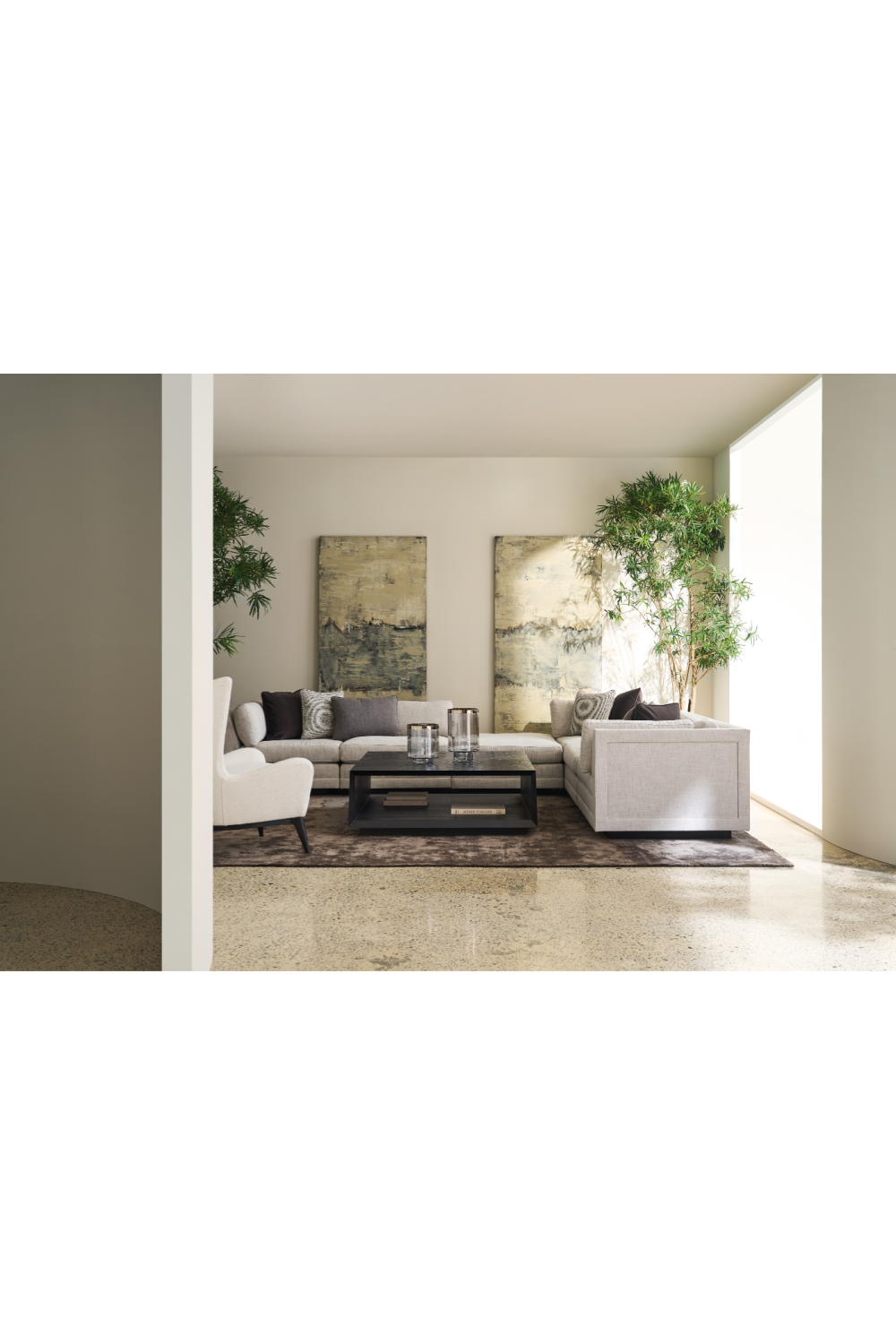 Beige Armless Chair | Caracole Fusion | Oroa.com