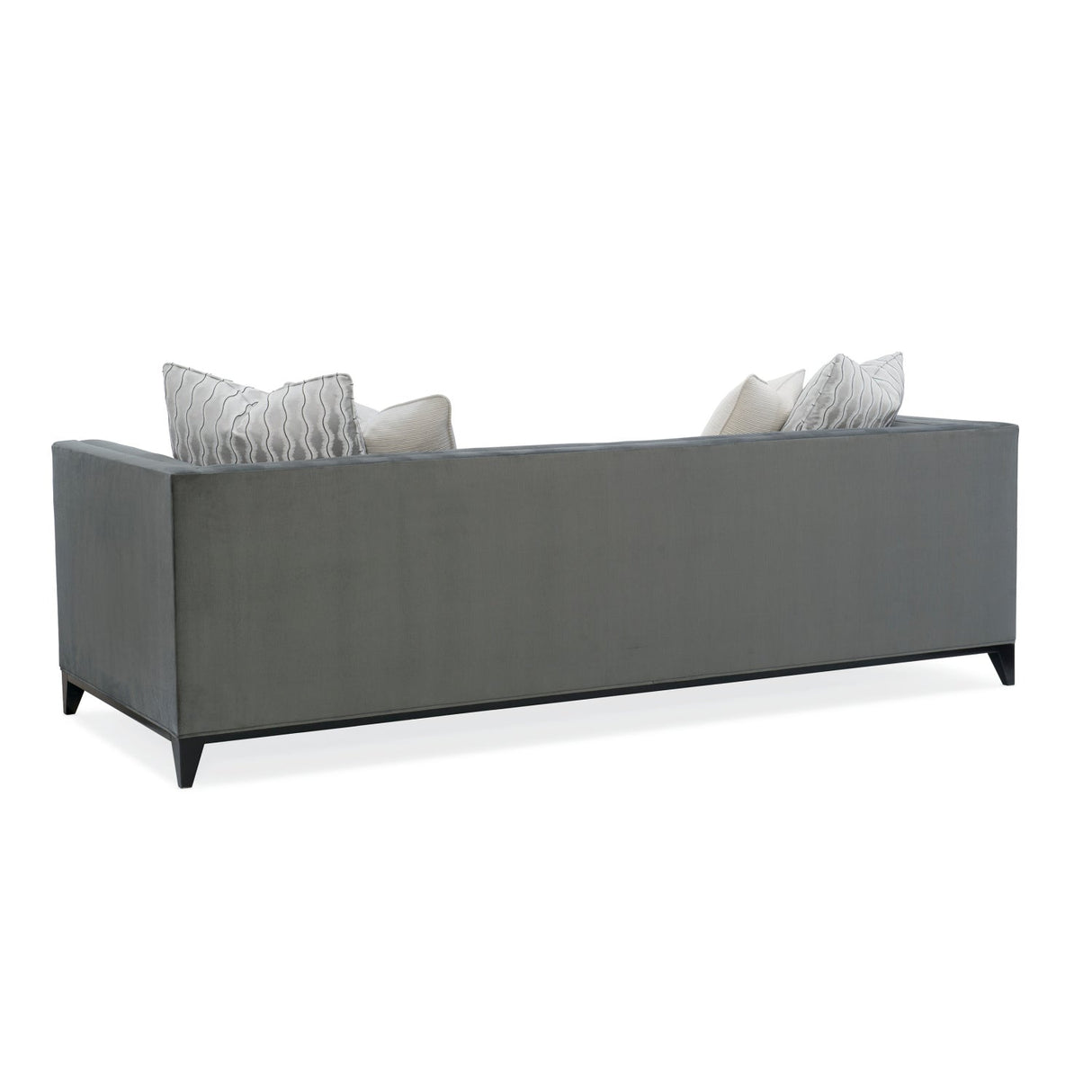 Gray Velvet Tufted Sofa – Grace – rear view