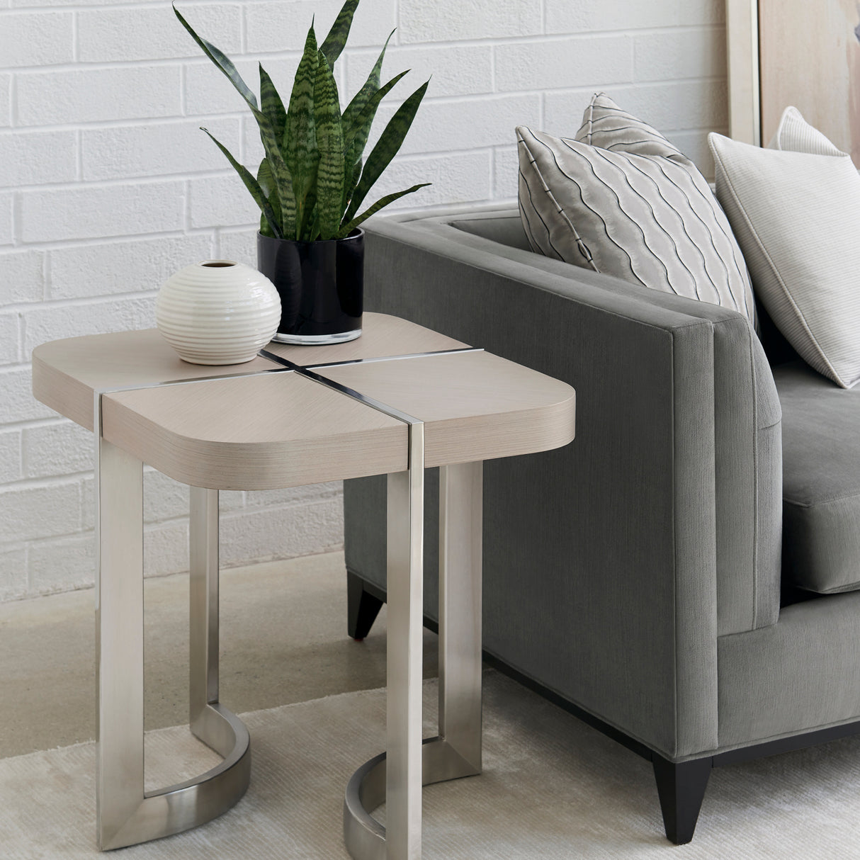 Gray Velvet Tufted Sofa – Grace – alternate view 8