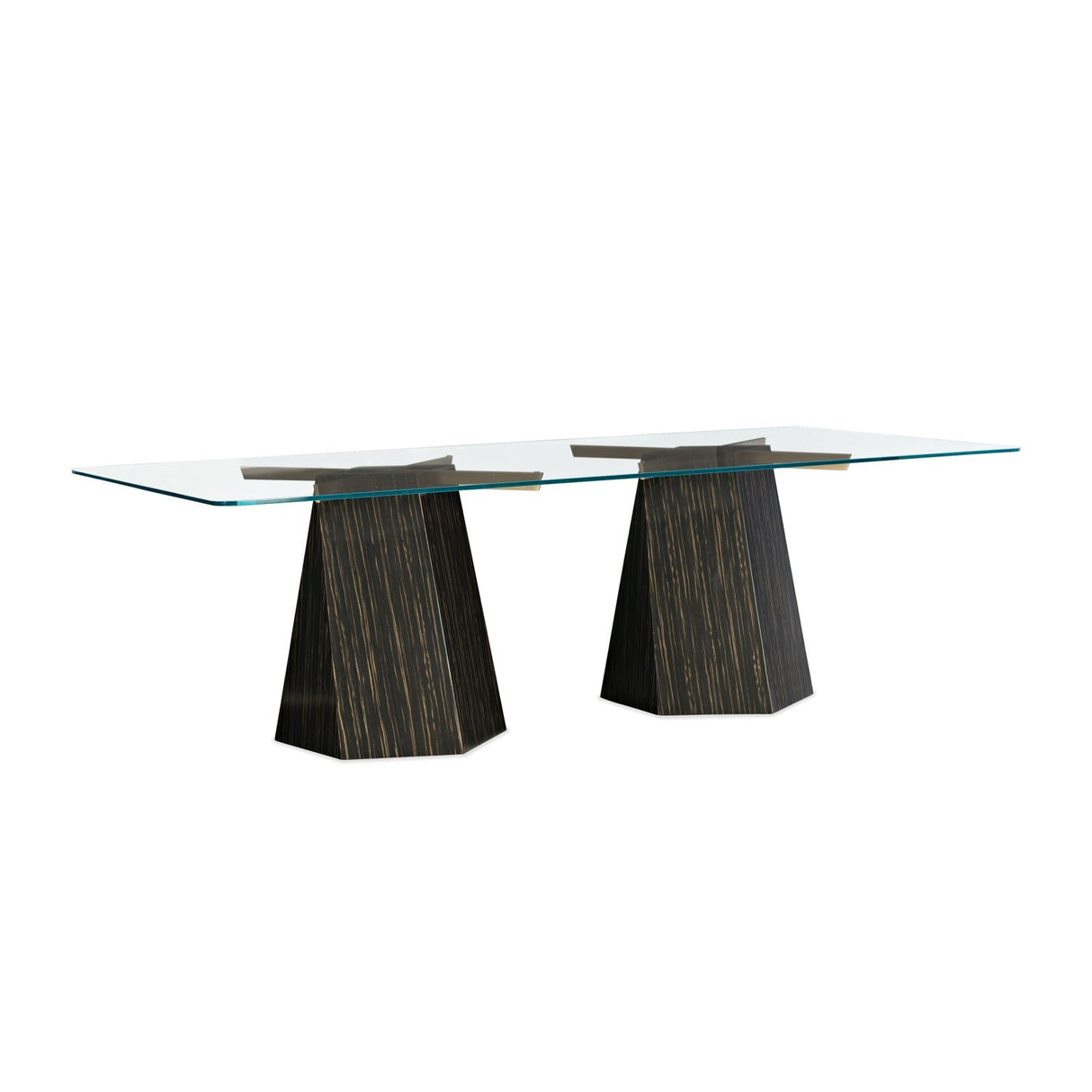 Striated Black Base Dining Table – Vector – side view