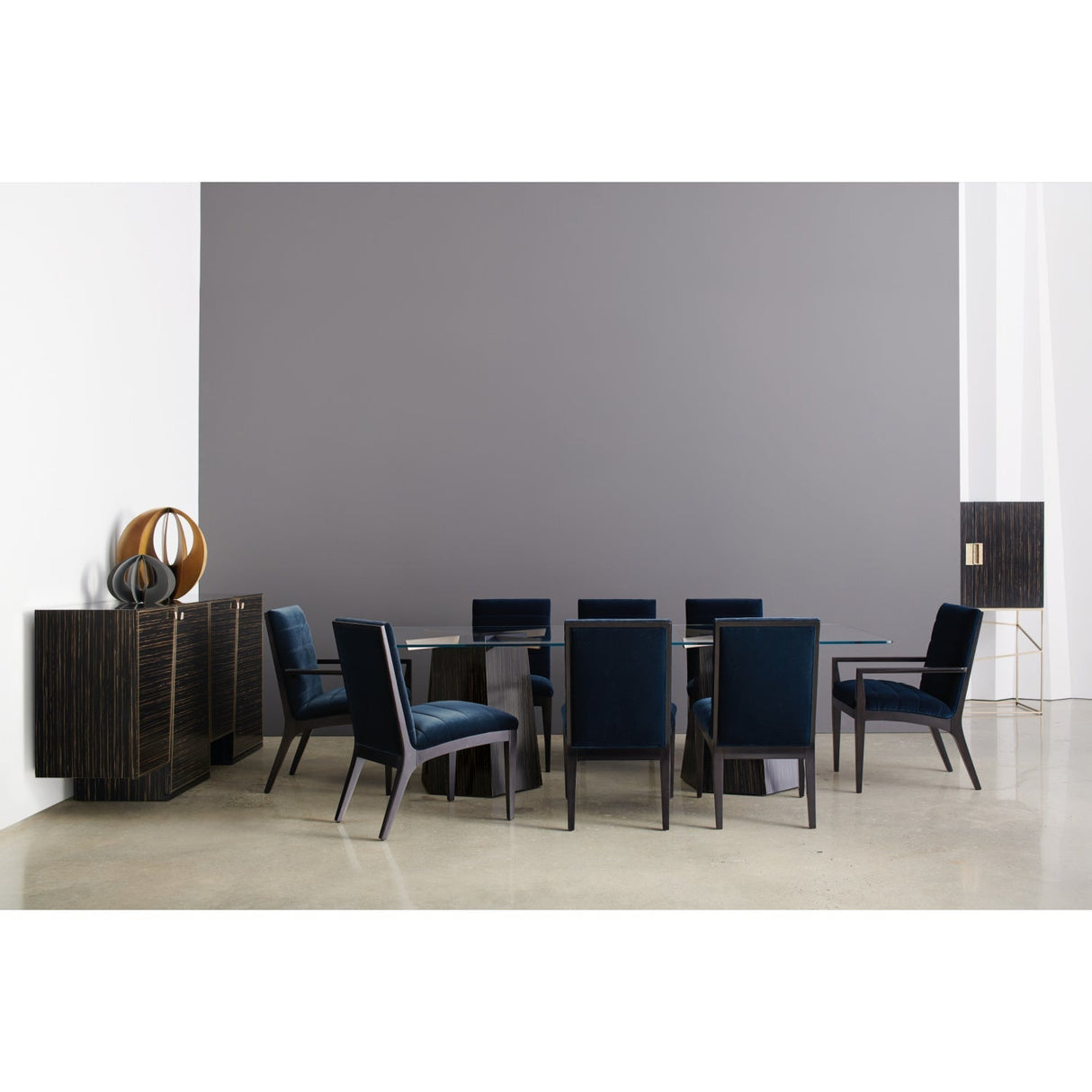 Striated Black Base Dining Table – Vector – alternate view 6