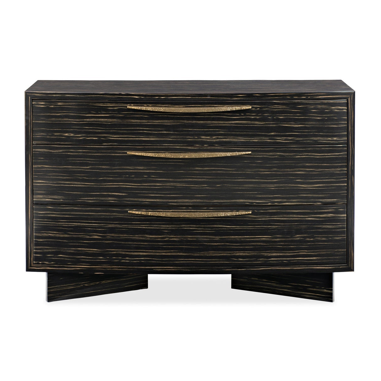 Striated Black 3-Drawer Dresser – Vector – front view