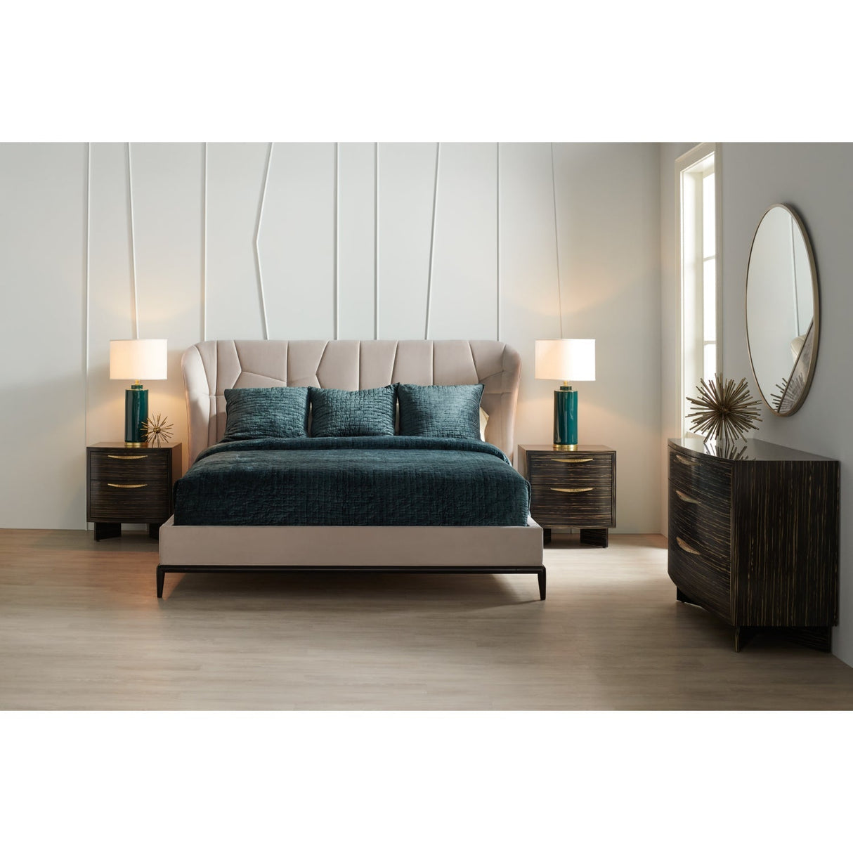 Beige Quilted Bed – Vector – alternate view 7