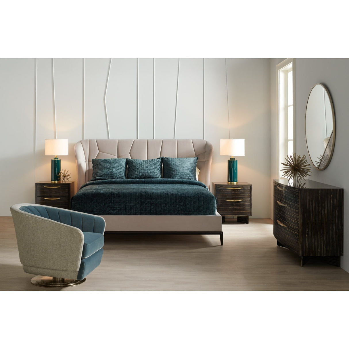 Beige Quilted Bed – Vector – alternate view 8