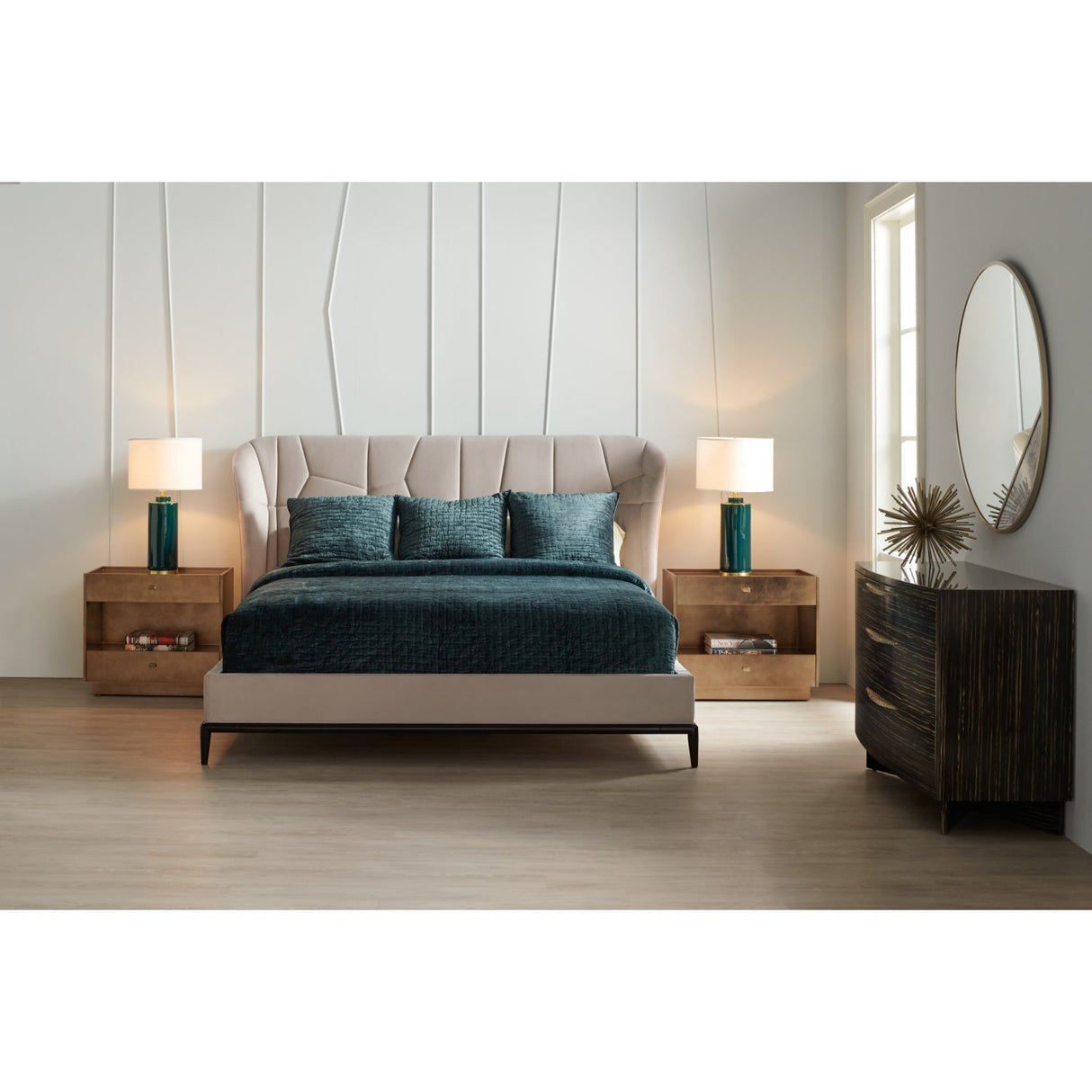 Beige Quilted Bed – Vector – alternate view 9
