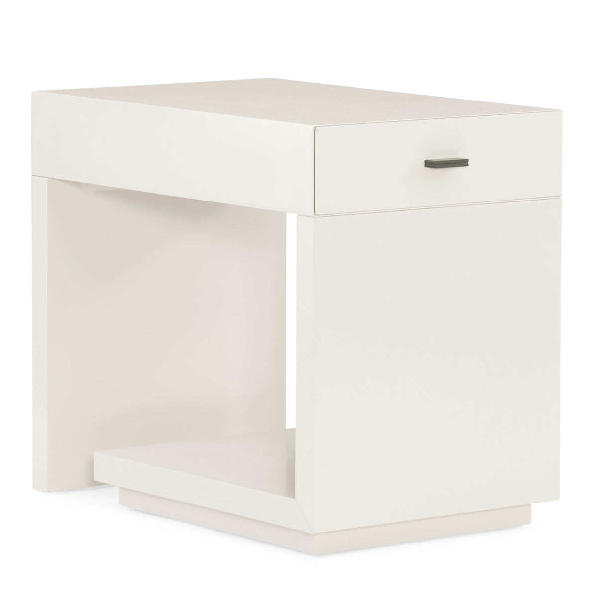 White 1-Drawer End Table – Expressions – front view