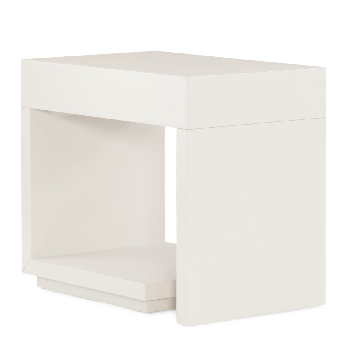White 1-Drawer End Table – Expressions – side view