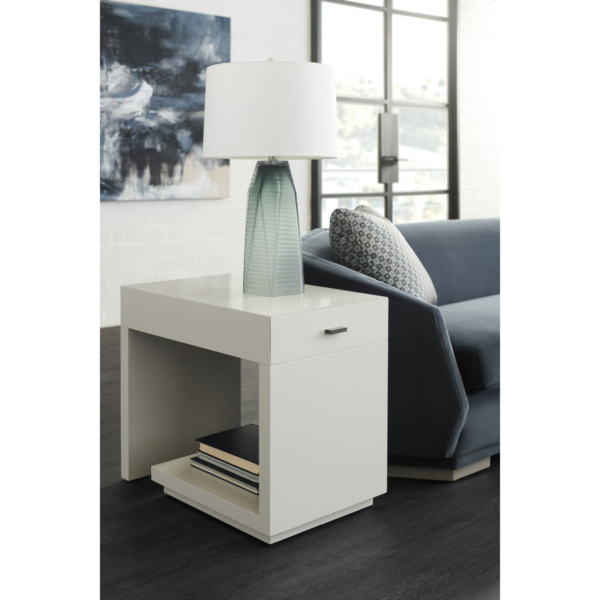 White 1-Drawer End Table – Expressions – alternate view 6