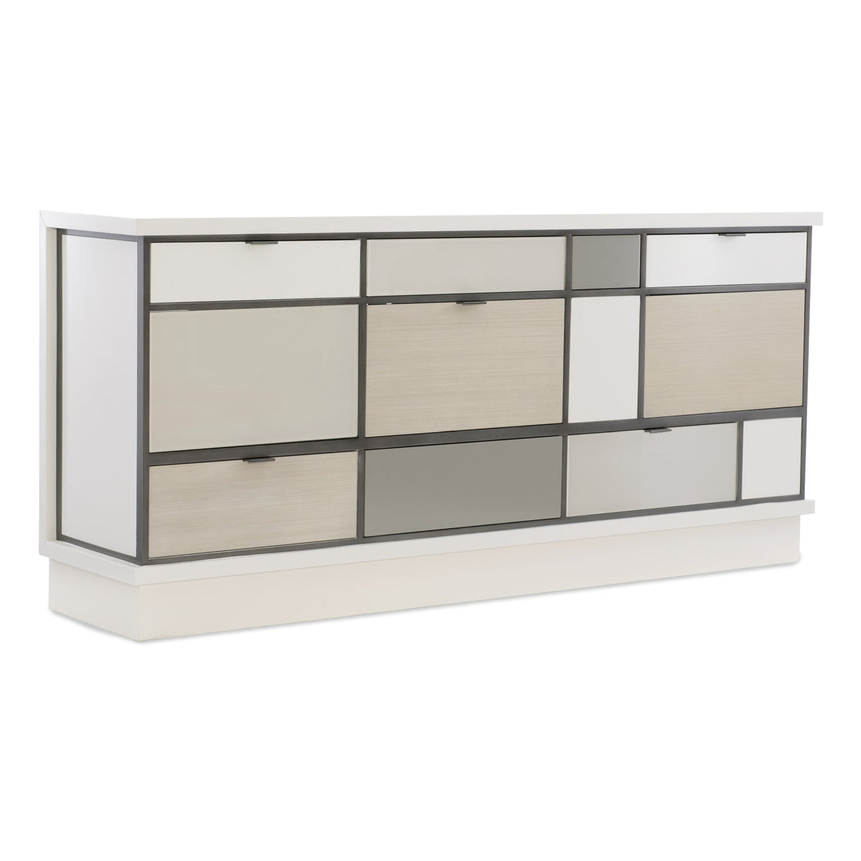 Checkerboard Glass 8-Drawer Sideboard – Repetition – side view
