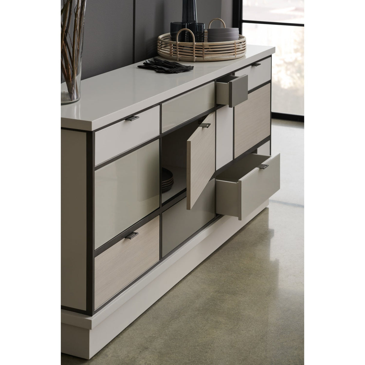 Checkerboard Glass 8-Drawer Sideboard – Repetition – alternate view 6