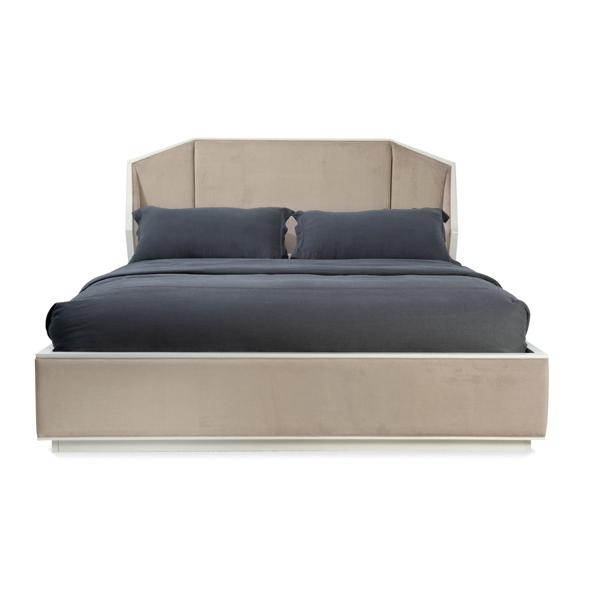 Beige Upholstered Bed – Expressions – front view