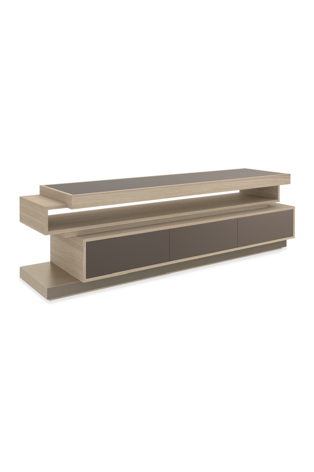 Mirrored Glass 3-Drawer Media Unit | Caracole La Moda | Oroa.com