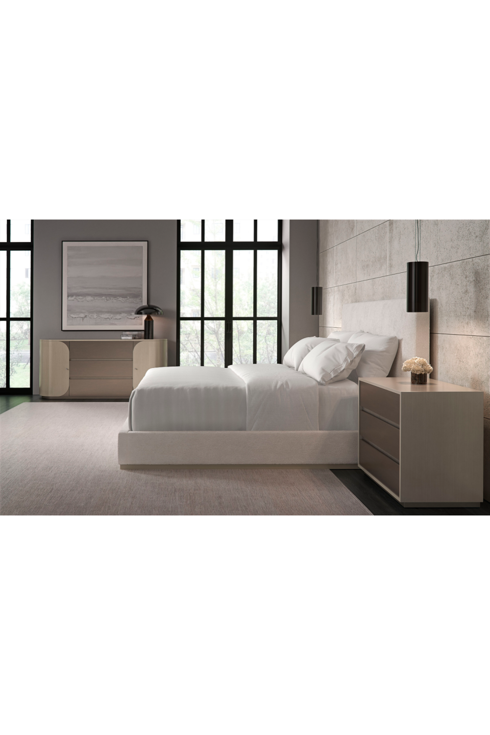 Monochromatic Modern Nightstand L | Caracole Da Vita | Oroa.com