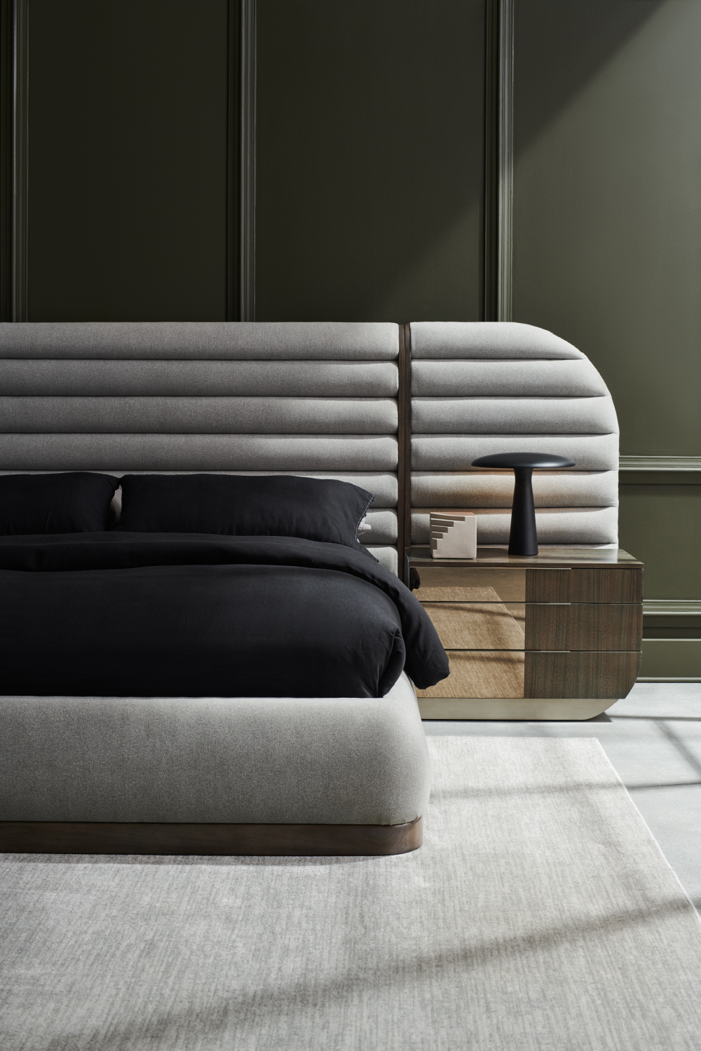 Gray Channeled Bed Side Panels | Oroa.com