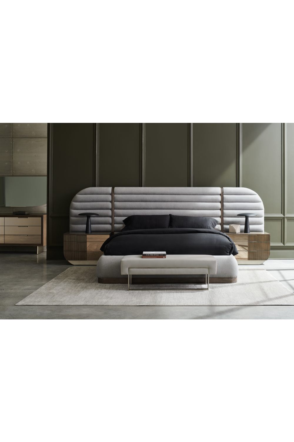 Gray Channeled Bed Side Panels | Oroa.com