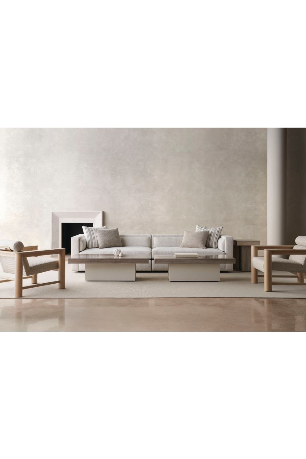 Cream Minimalist Sectional Sofa | Caracole Unity | Oroa.com