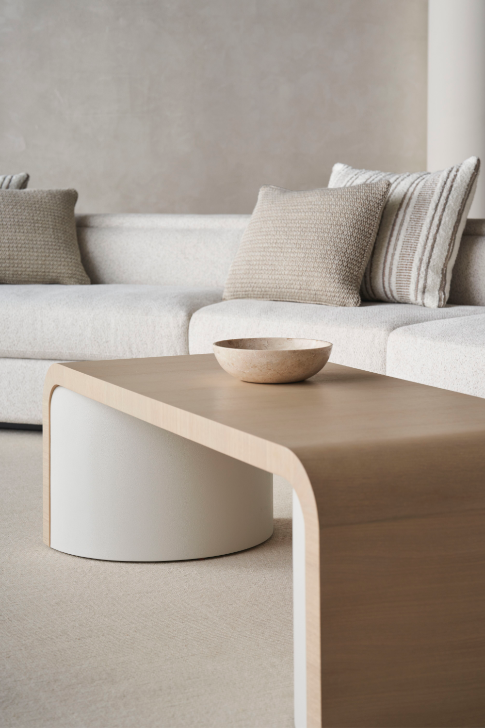 Cream Minimalist Sectional Sofa | Caracole Unity | Oroa.com