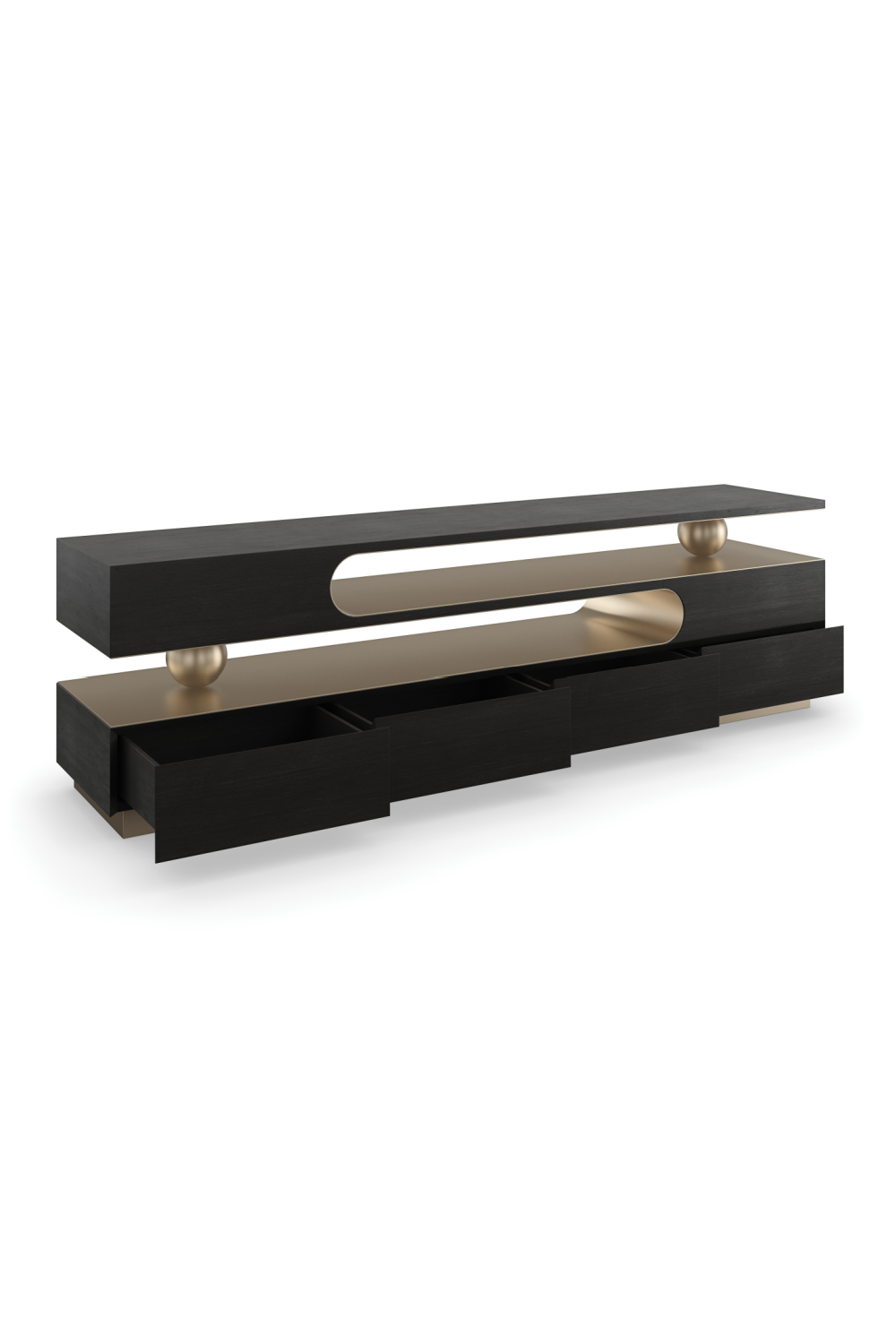 Modern 4-Drawer Media Unit | Caracole Harmony | Oroa.com