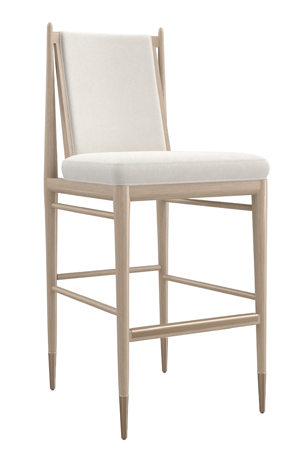 Ivory Bouclé Bar Stool | Caracole Unity | Oroa.com