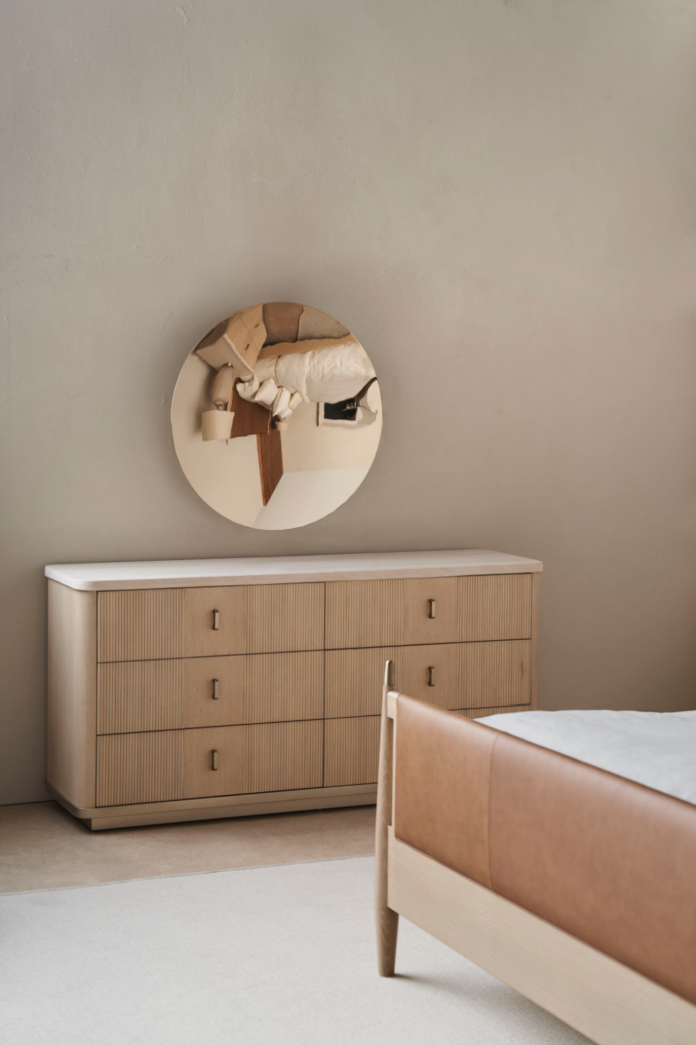 Brown Leather Bed | Caracole Rhythm | Oroa.com