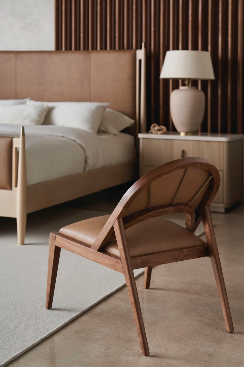 Brown Leather Bed | Caracole Rhythm | Oroa.com