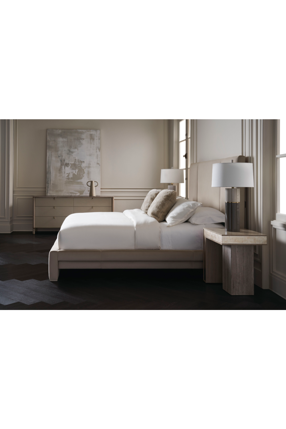 Ecru Upholstered Bed | Caracole Balance | Oroa.com