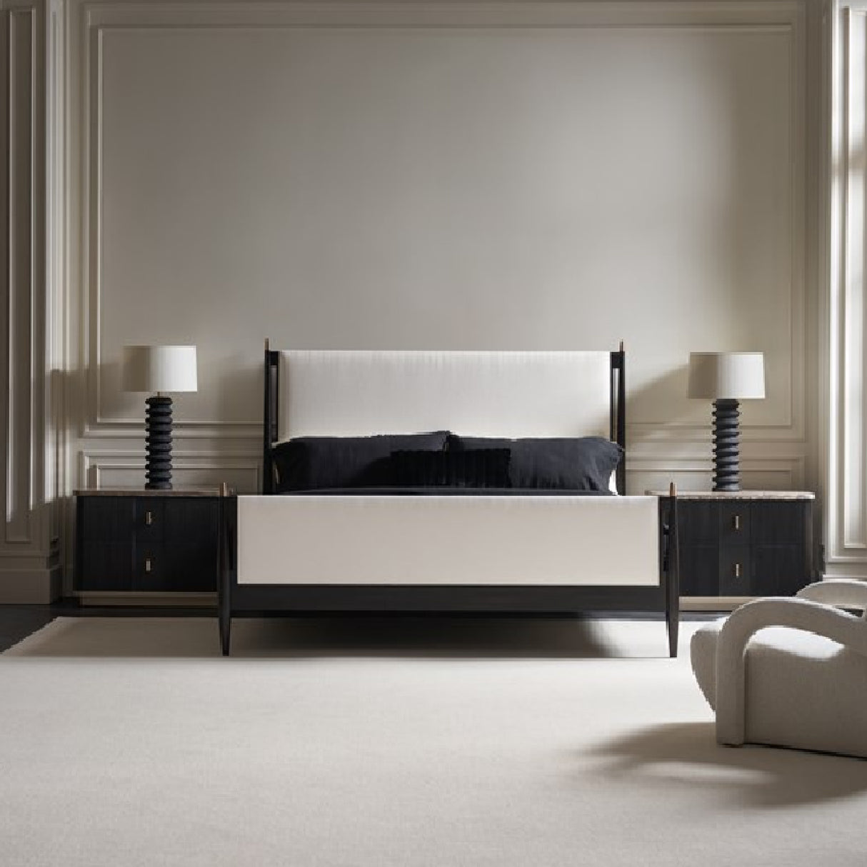 Black Ash 2-Drawer Nightstand | Oroa.com