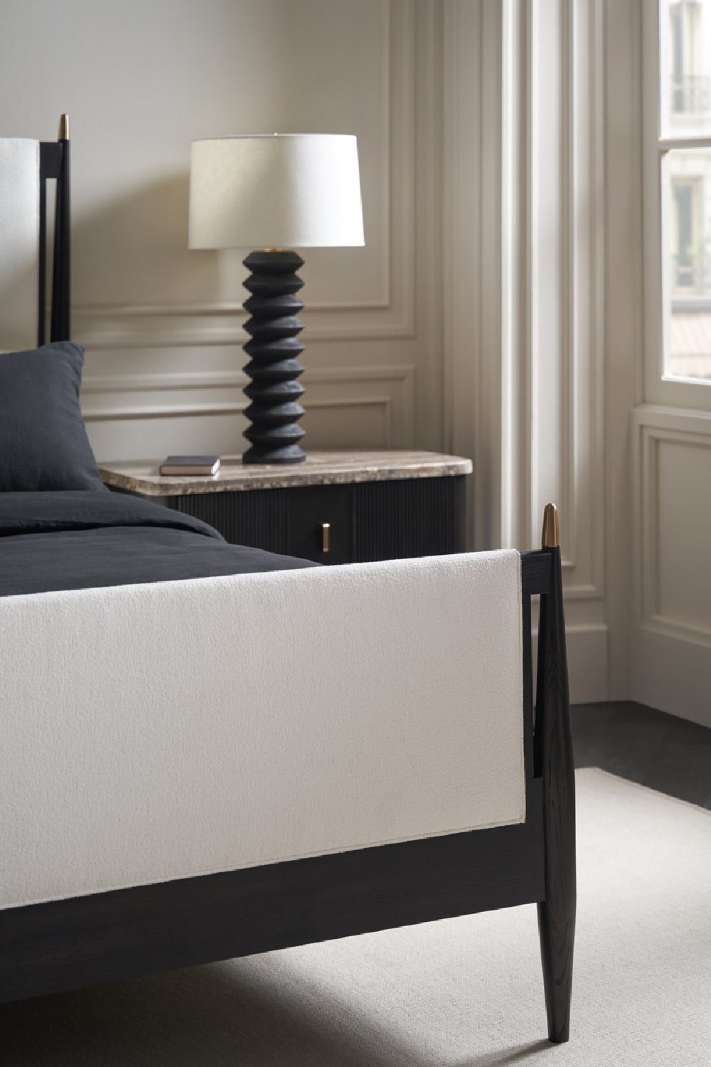 Black Ash 2-Drawer Nightstand | Oroa.com