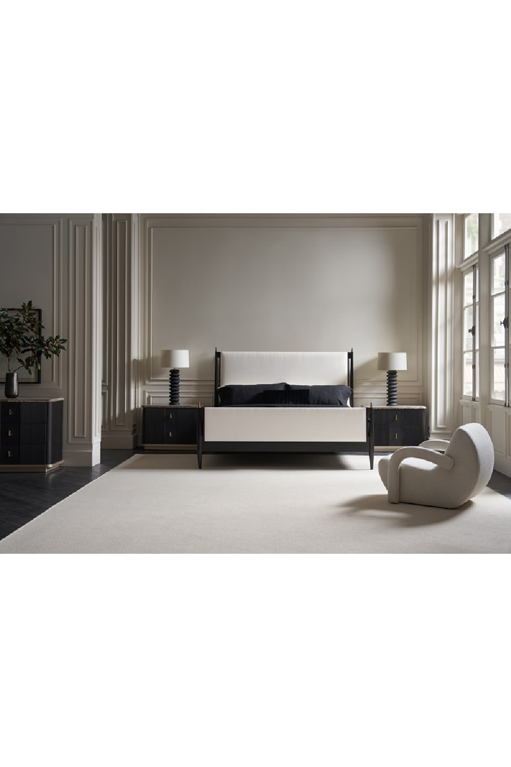 Ivory Bouclé Bed | Oroa.com