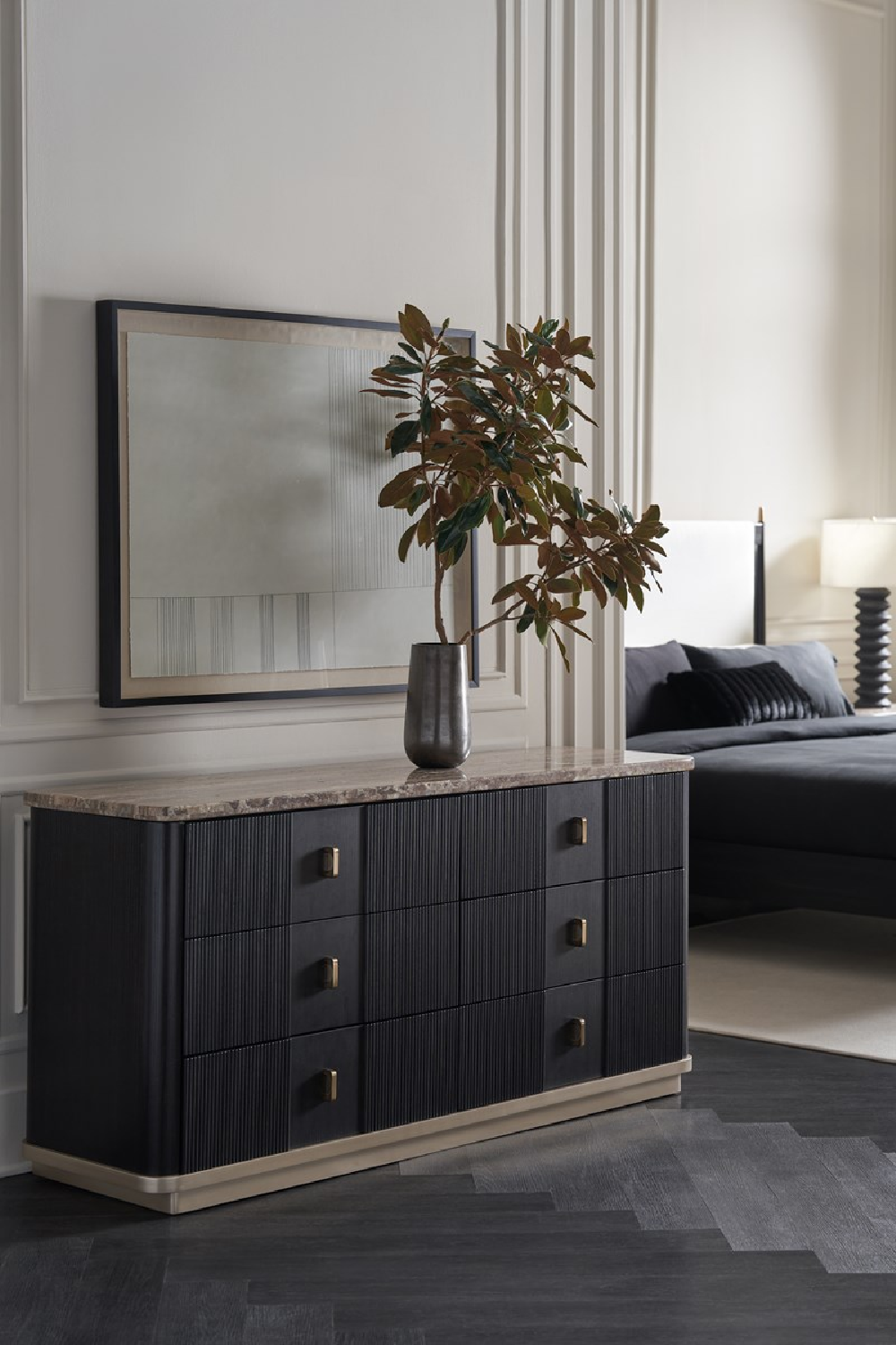 Ivory Bouclé Bed | Caracole Rhythm | Oroa.com