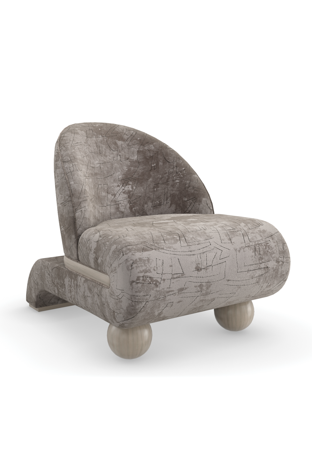 Ball Feet Velvet Accent Chair | Caracole Bora Bora | Oroa.com