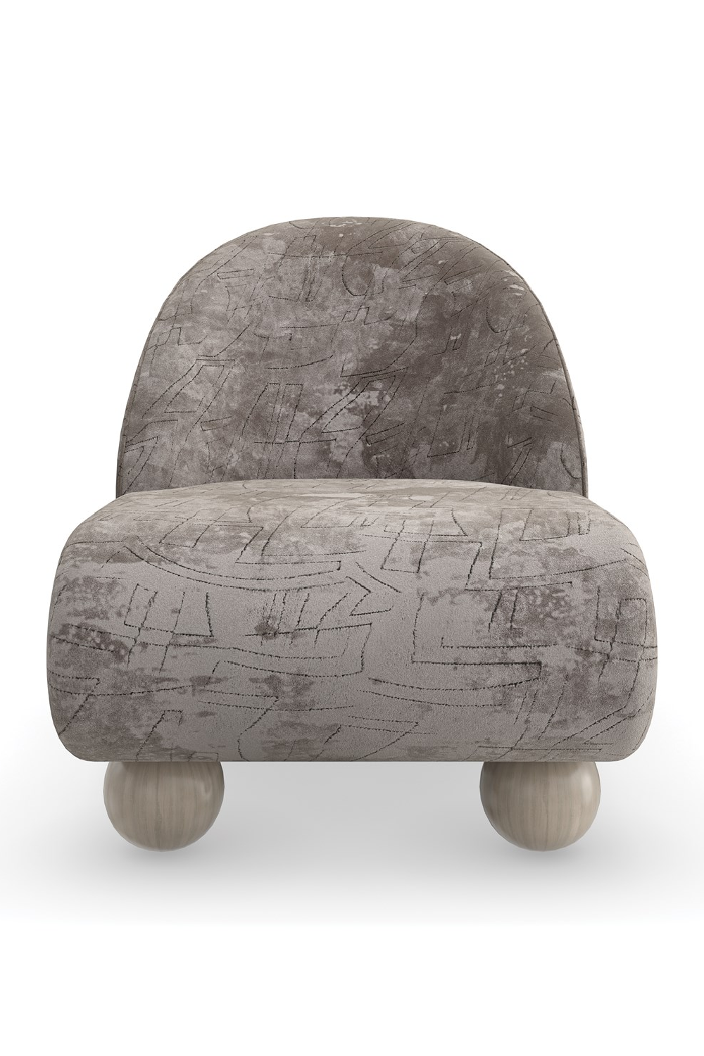 Ball Feet Velvet Accent Chair | Caracole Bora Bora | Oroa.com