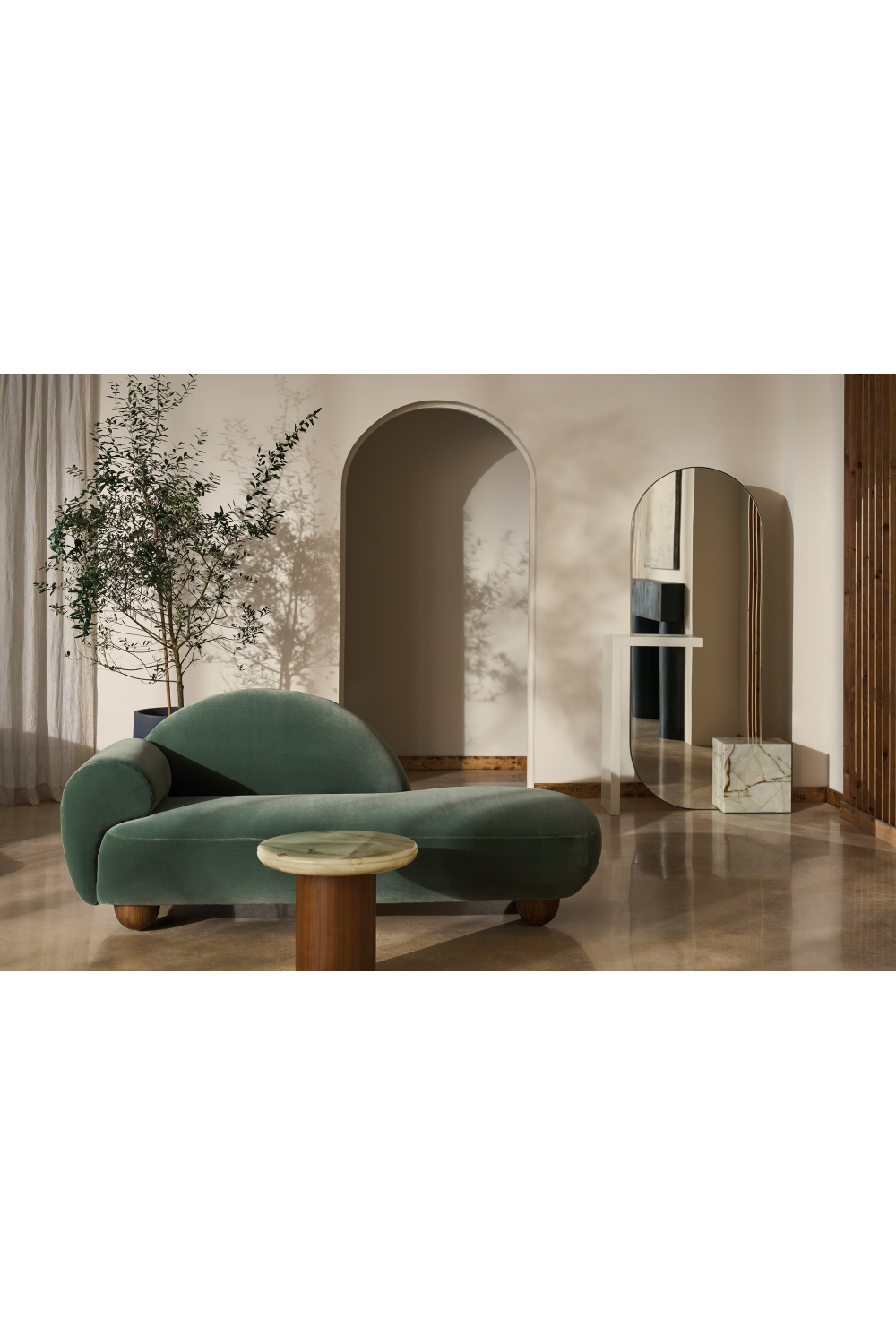 Green Velvet Chaise Lounge | Caracole Cypress | Oroa.com