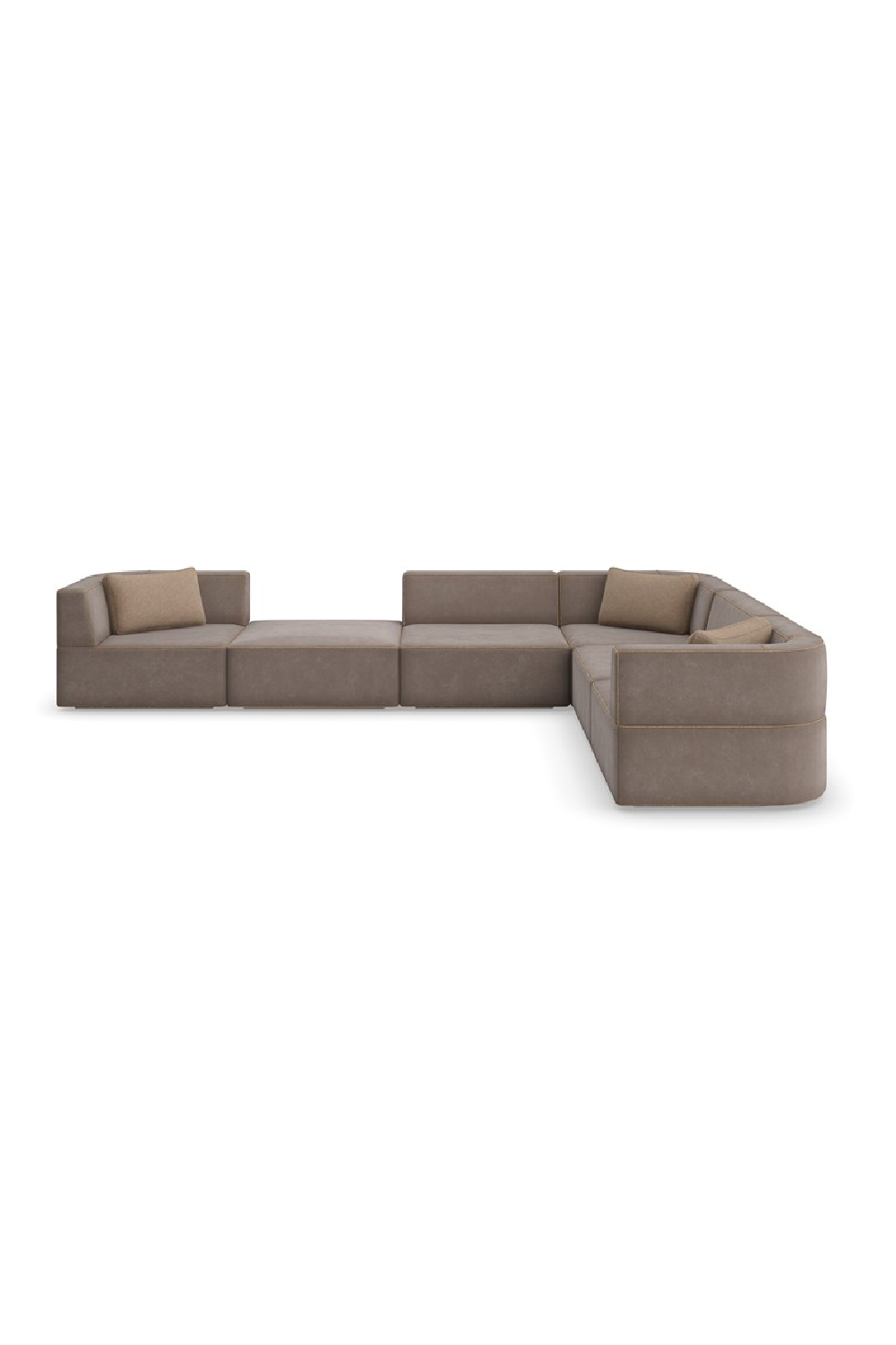 Brown Welted Sectional Sofa | Caracole Marbella | Oroa.com