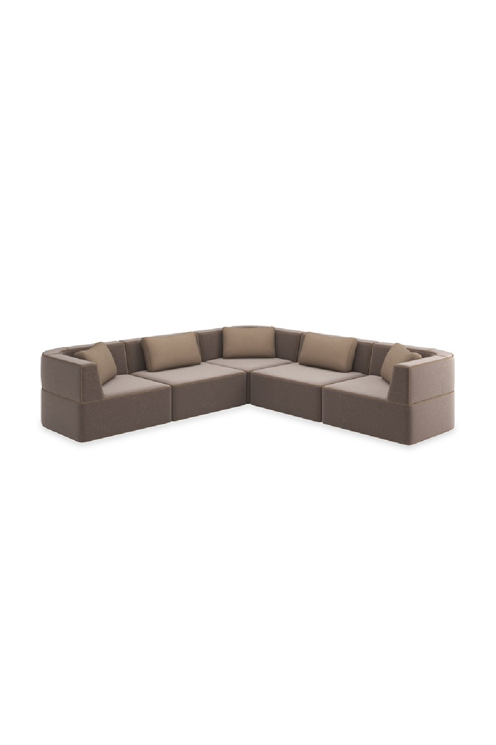 Brown Welted Sectional Sofa | Caracole Marbella | Oroa.com