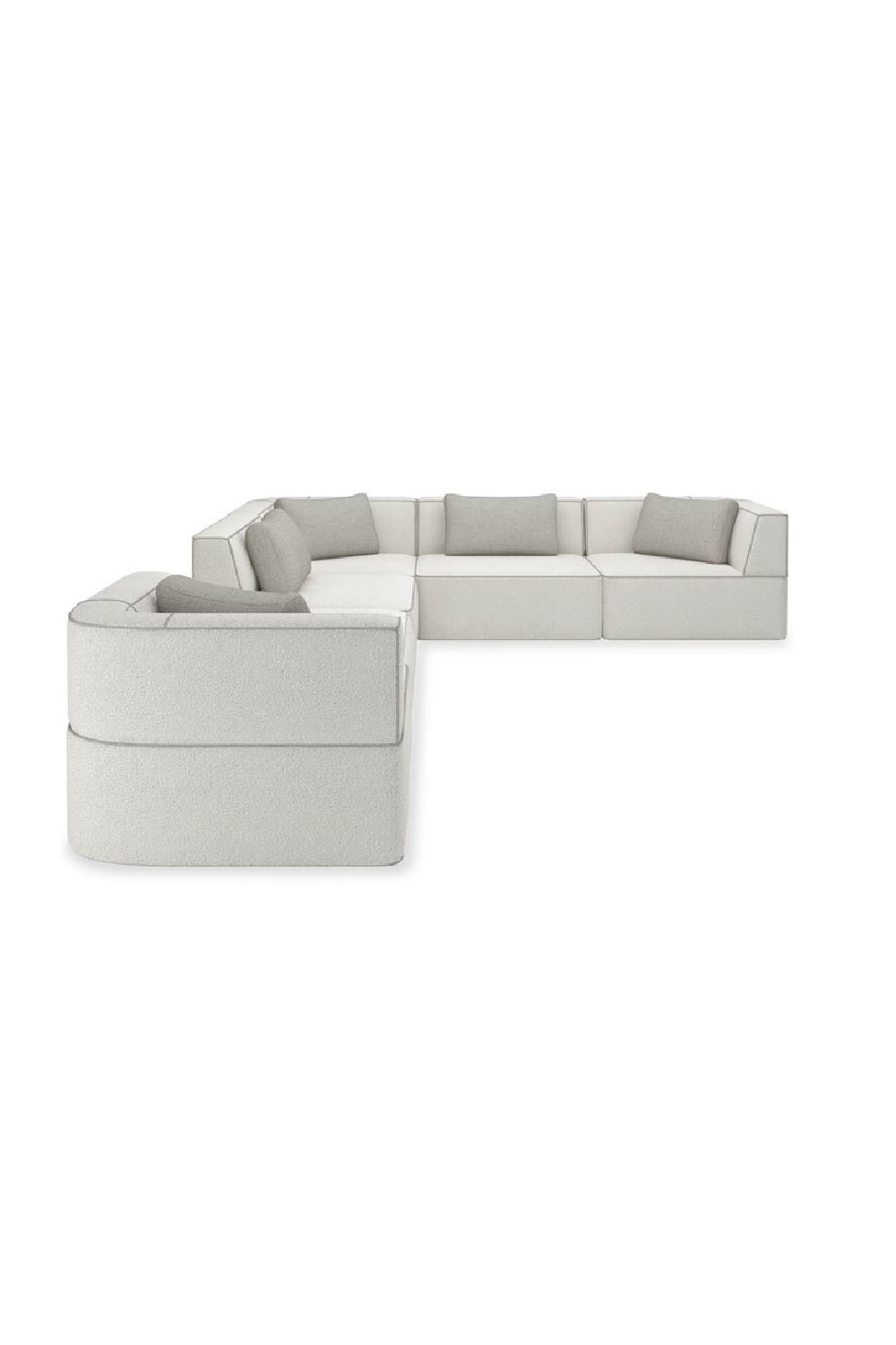 White Welted Sectional Sofa | Caracole Marbella | Oroa.com