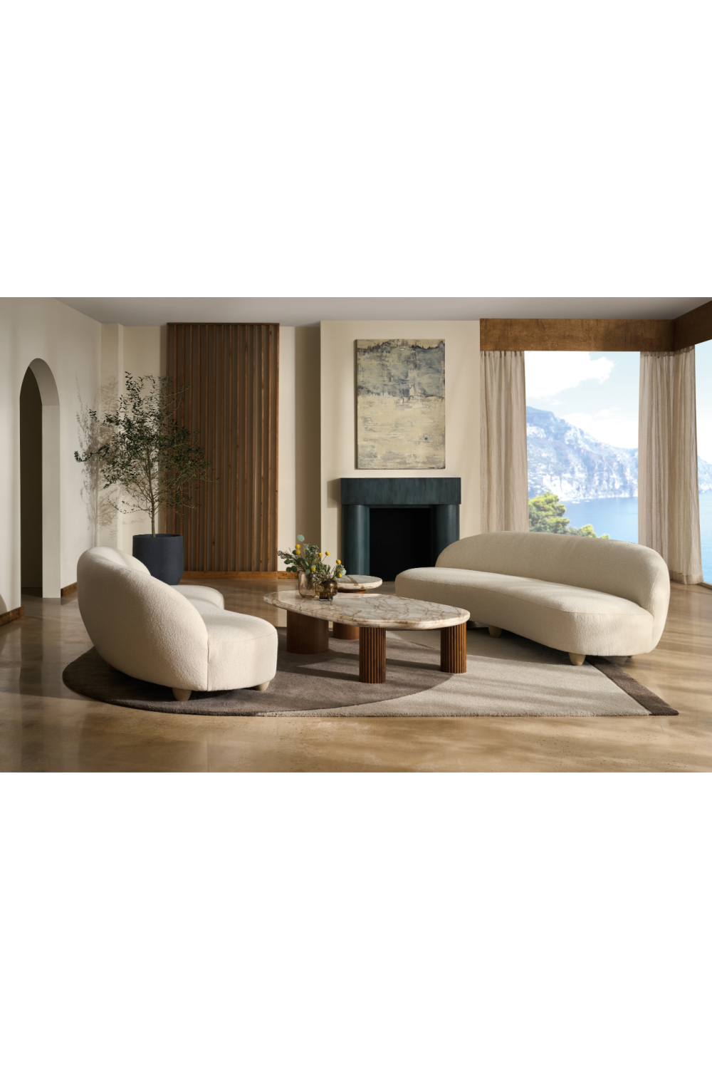 Cylindrical Walnut Base Side Table | Caracole Seychelles | Oroa.com