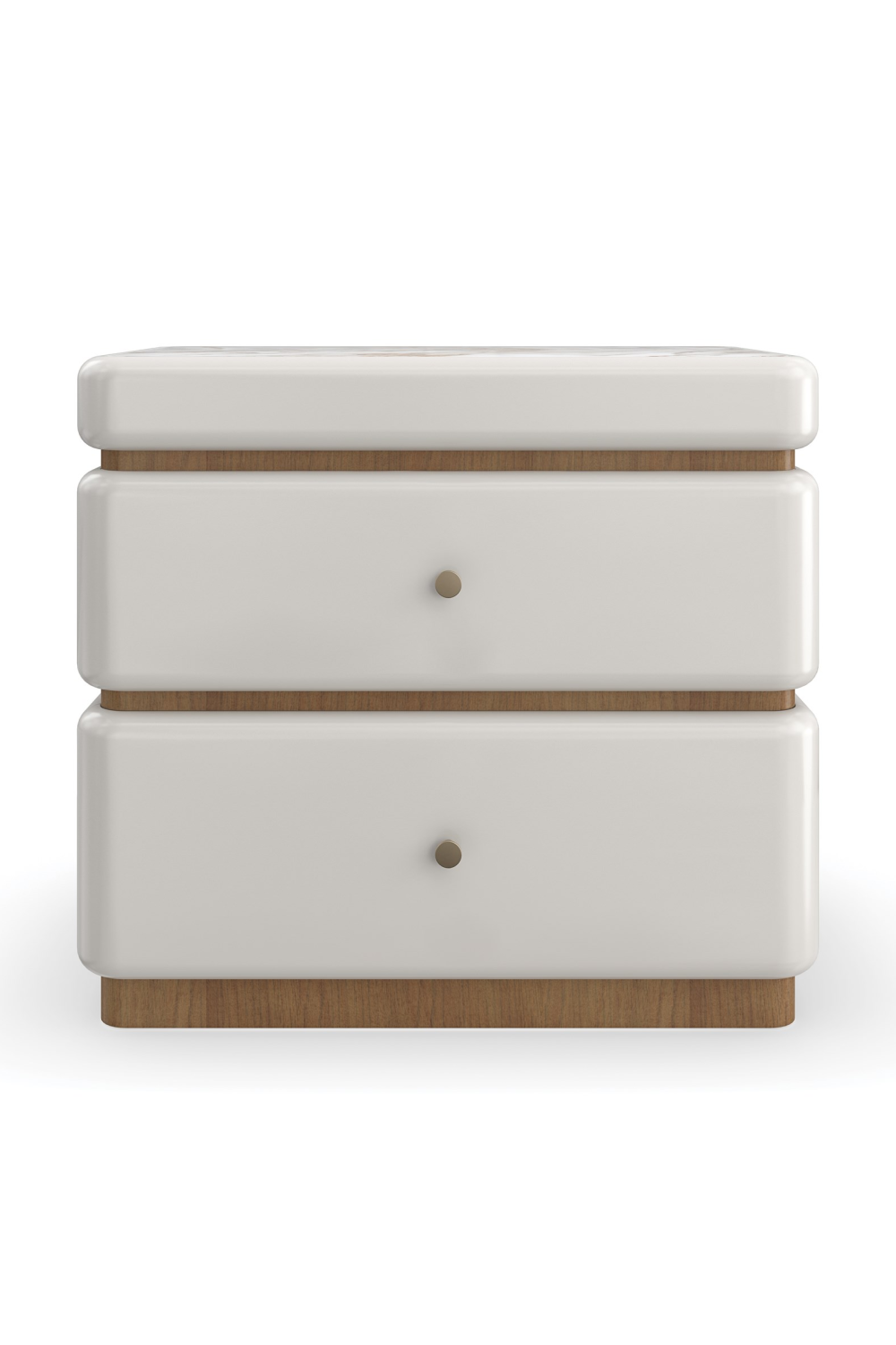 White 2-Drawer Nightstand | Caracole Milos | Oroa.com