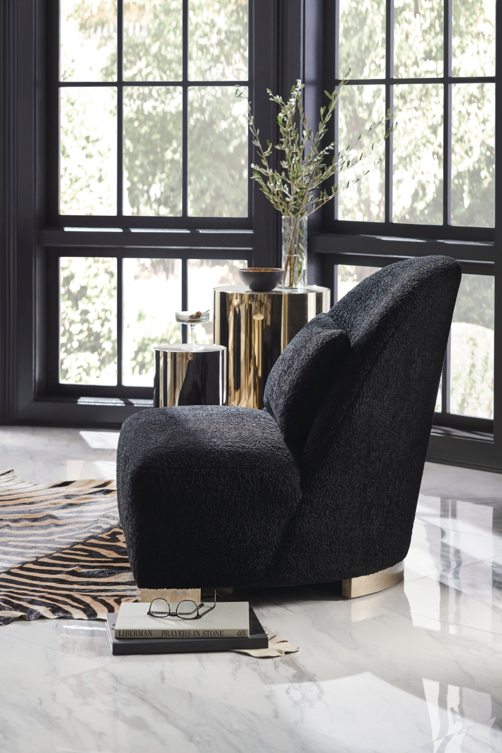 Cylindrical Metallic Side Table | Caracole Round About | Oroa.com