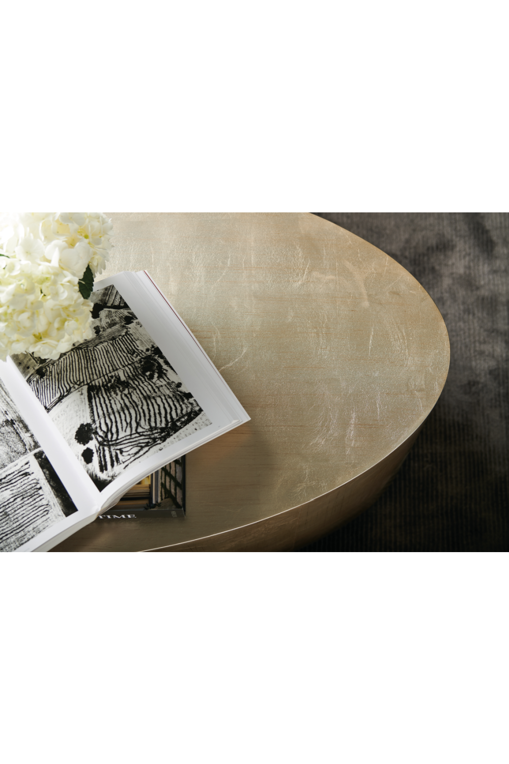 Metallic Leaf Coffee Table – Come Oval Here – rear view