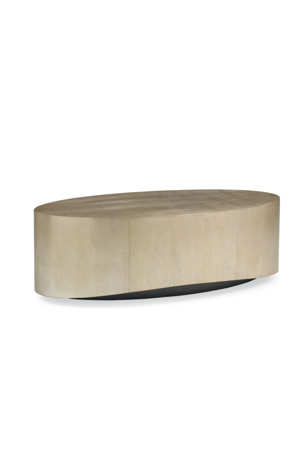 Metallic Leaf Coffee Table – Come Oval Here – front view